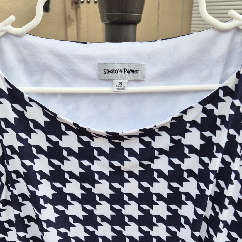Shelby & Palmer Navy and White Houndstooth Dress